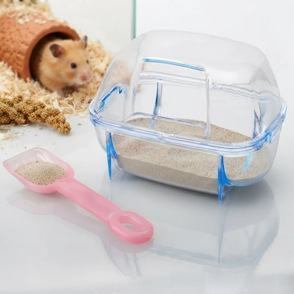 BAÑO - ARENERO CHICO PARA HAMSTER CON PALITA