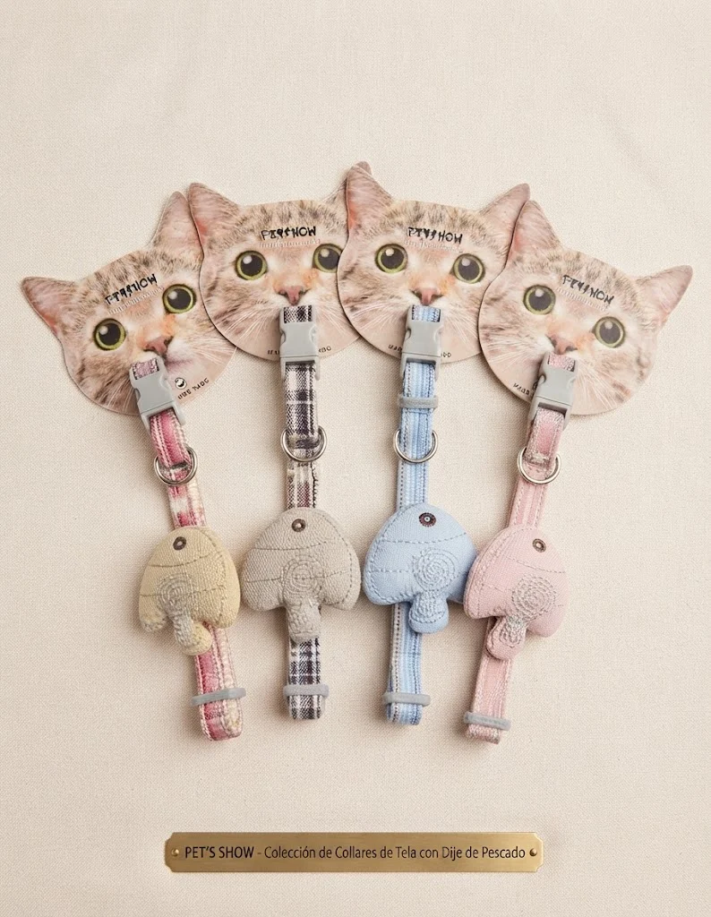 COLLAR DE TELA CON PELUCHE DE PEZ 