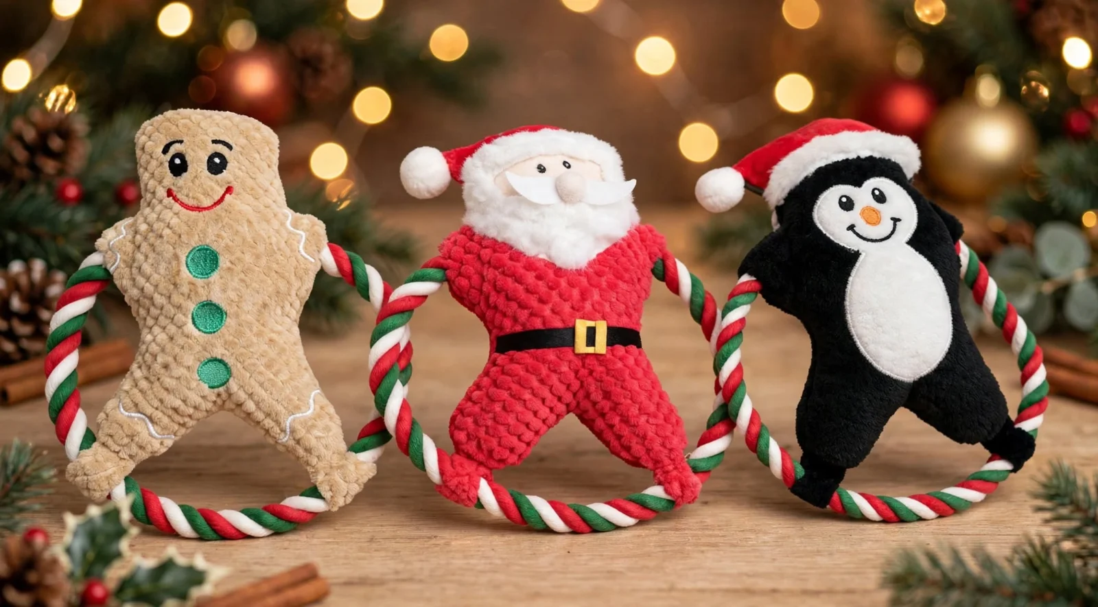 PELUCHE NAVIDAD CON ARO DE SOGA
