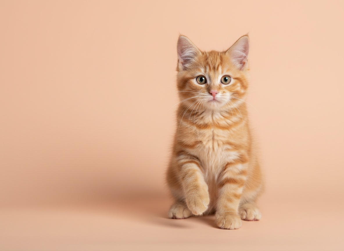 Gatito naranja juguetón