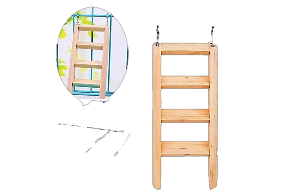 Escalera con Ganchos de Madera