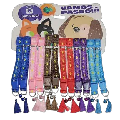 Collar de Naylon con Cascabel y Pompon (perro Pequeño o Gato)