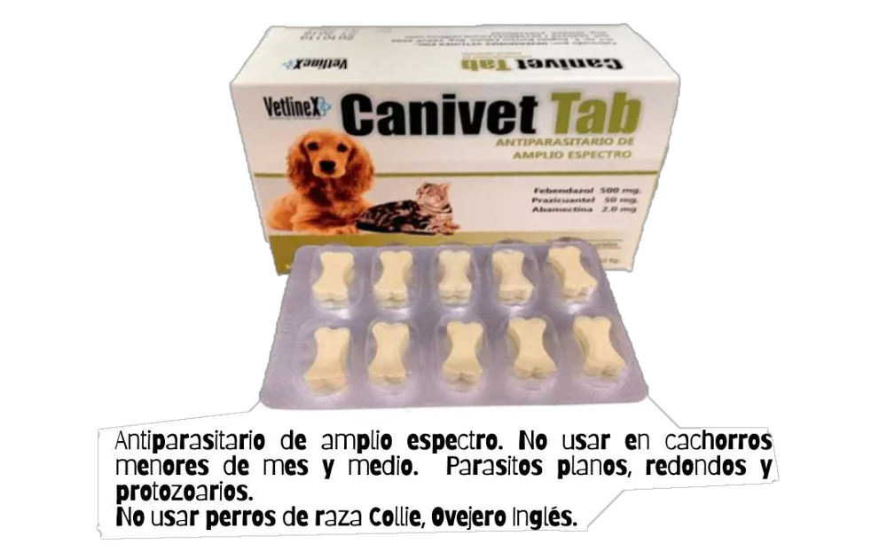 Antiparasitario Interno Dosis: 1 Pastilla POR Cada 10KG