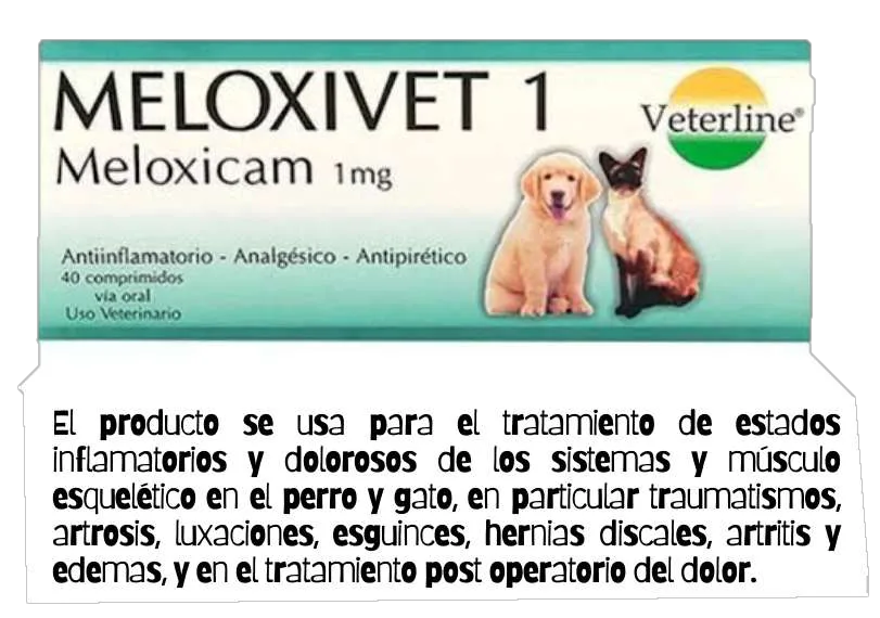 Meloxivet Antiinflamatorio, Antihistamínico y Antipirético Dosis: 1 Pastilla POR Cada 5KG