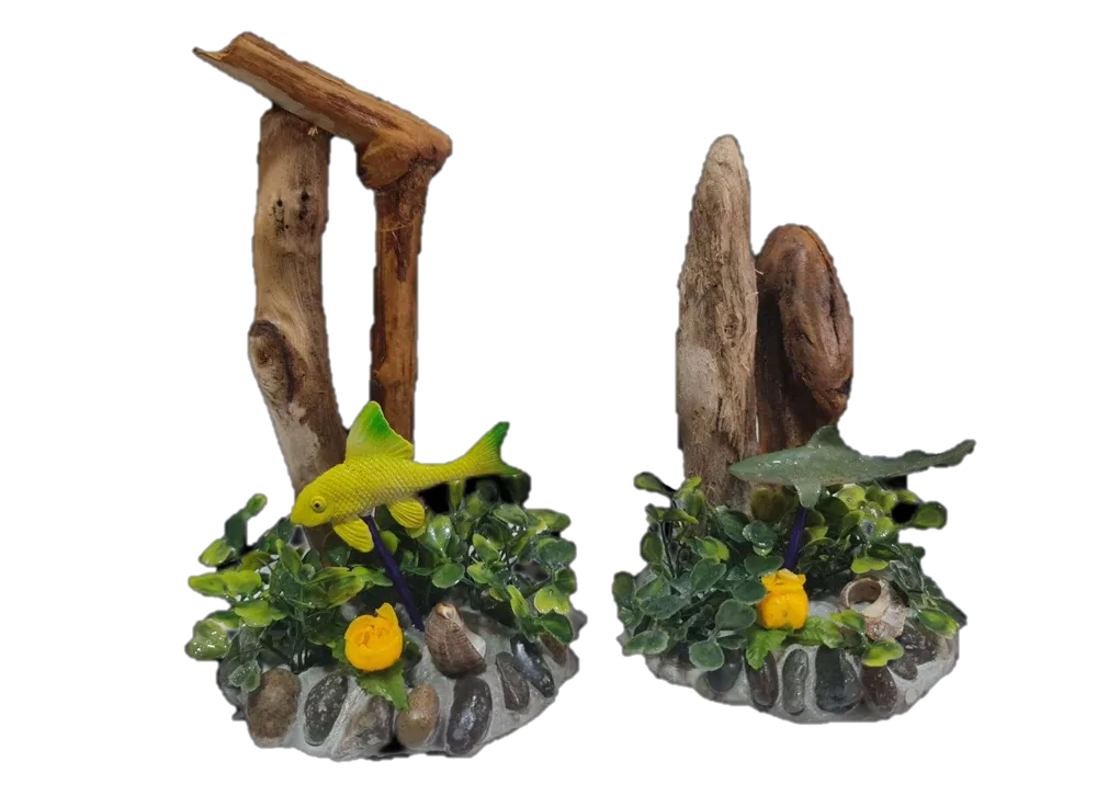 Adorno con Tronco Natural y Plantas (diseños Varidos)