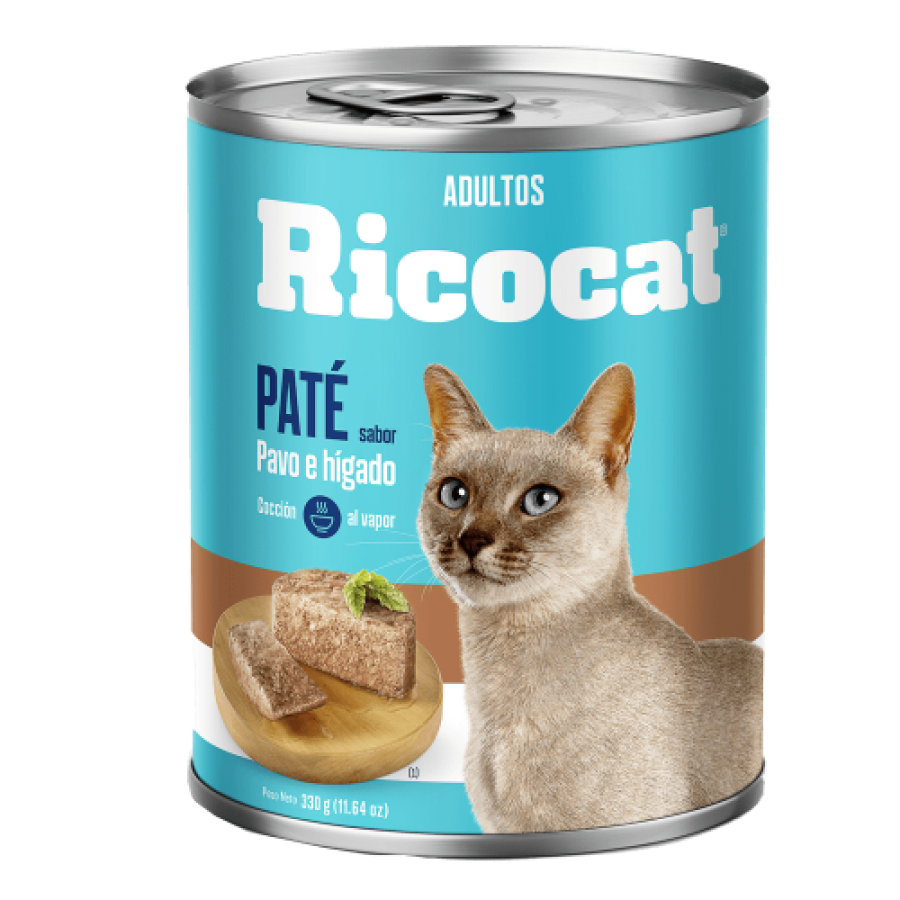 Ricocat Paté para Gato Adulto Pavo e Hígado Lata 330 Gr