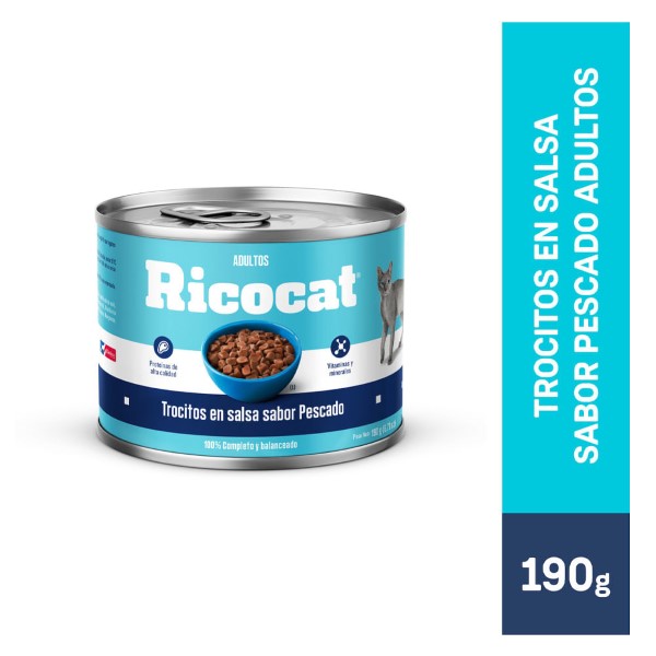 Ricocat Trocitos en Salsa para Gato Sabor Pescado