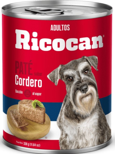 Ricocan Paté para Perros Adultos Cordero Lata 330 Gr