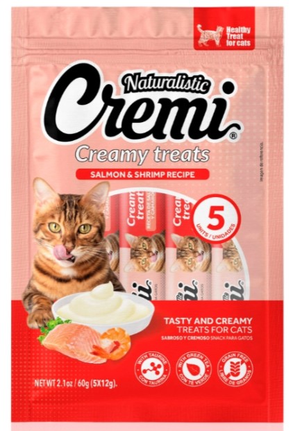 Naturalistic Cremi Receta de Salmón y Camarones (5 Unidades de 12gr)