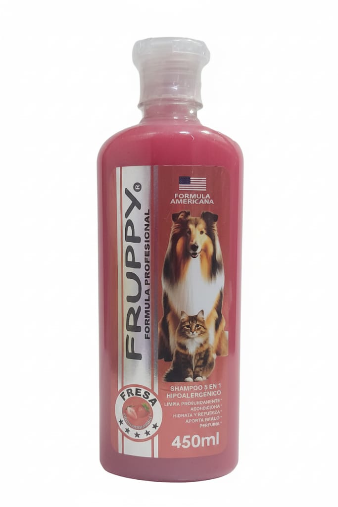 Shampoo Fruppy Fresa 450ml para Perro y Gato
