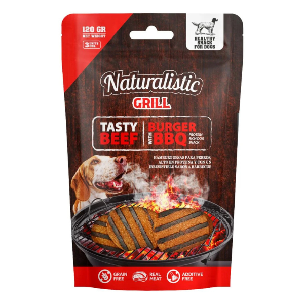 Naturalistic Grill Tasty Beef Burguer With Bbq 3 Piezas